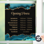 Blauwgroen Gold Agate-openingstijden Venster Cling Raamsticker (Huis)