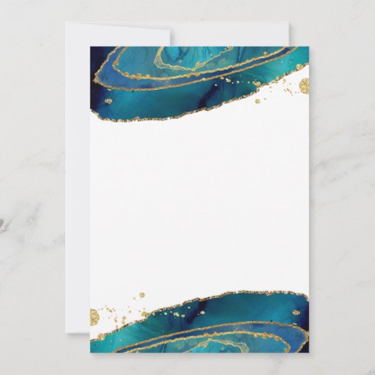 Blauwgroen Gold Agate slaat de datum op Kaart (Achterkant)