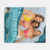 Blauwgroen Gold Best Friends Forever Foto Fleece Deken (Voorkant (Horizontaal))