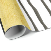 Blauwgroen Gold Black en White Stripes Wrapping Pa Cadeaupapier (Rol Hoek)