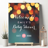 Blauwgroen Gold Bokeh Licht Baby shower Welkomstte Poster