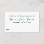 Blauwgroen Gold Boy Baby shower Luier Raffle Ticke Informatiekaartje (Achterkant)