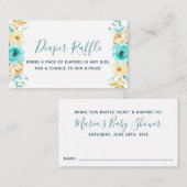 Blauwgroen Gold Boy Baby shower Luier Raffle Ticke Informatiekaartje (Voorkant / Achterkant)