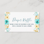 Blauwgroen Gold Boy Baby shower Luier Raffle Ticke Informatiekaartje (Voorkant)
