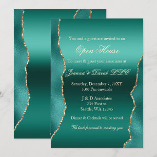 Blauwgroen Gold Business Corporate Party Kaart