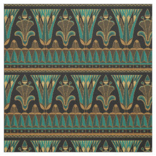 Blauwgroen Gold- en zwart art-deco Stof