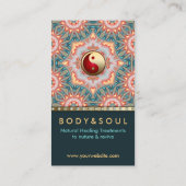 Blauwgroen Gold Energy Healing Holistisch Visiteka Visitekaartje (Achterkant)