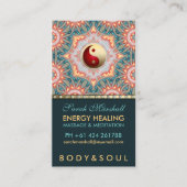 Blauwgroen Gold Energy Healing Holistisch Visiteka Visitekaartje (Voorkant)