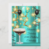 Blauwgroen Gold Espresso Martini Cocktail Party In Save The Date (Voorkant)
