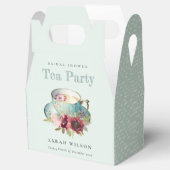 Blauwgroen Gold Floral Teacup Vrijgezellenfeest Te Bedankdoosjes (Geopend)