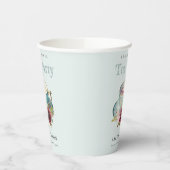Blauwgroen Gold Floral Teacup Vrijgezellenfeest Te Papieren Bekers (Links)