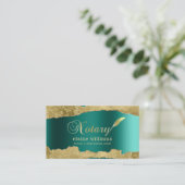 Blauwgroen Gold Glam Notional Loan Signing Agent Visitekaartje (Staand voorkant)