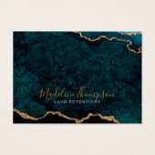 Blauwgroen Gold Glitter Agaat Zakelijk Cadeaubon Visitekaartje (Voorkant)