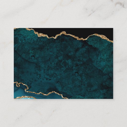 Blauwgroen Gold Glitter Agate Accommodations Informatiekaartje (Achterkant)