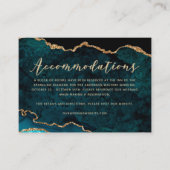 Blauwgroen Gold Glitter Agate Accommodations Informatiekaartje (Voorkant)