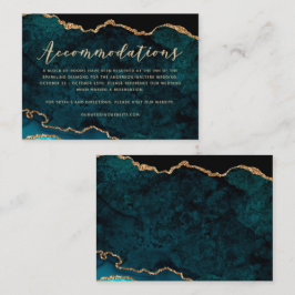 Blauwgroen Gold Glitter Agate Accommodations Informatiekaartje