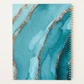 Blauwgroen &Gold Glitter Alcohol Ink Monogram en N Planner (Achterkant)