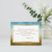 Blauwgroen Gold Glitter Christelijk Bijbel Verse B Briefkaart (Staand voorkant)