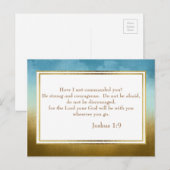 Blauwgroen Gold Glitter Christelijk Bijbel Verse B Briefkaart (Voorkant / Achterkant)