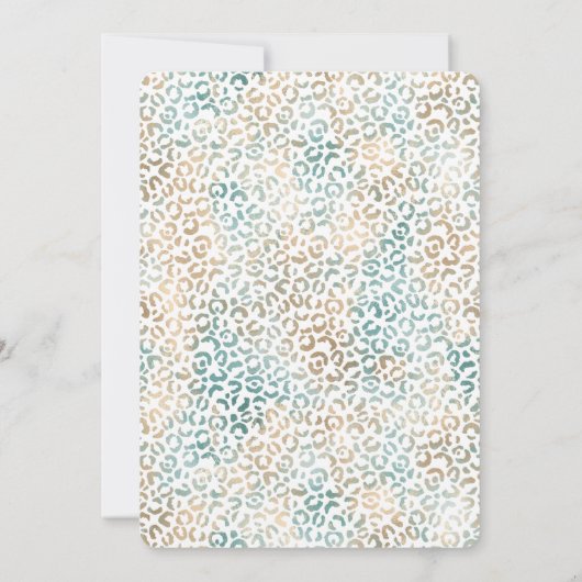 Blauwgroen Gold Leopard-printer Kaart (Achterkant)