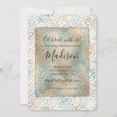 Blauwgroen Gold Leopard-printer Kaart (Voorkant)