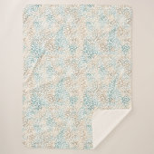 Blauwgroen Gold Leopard-printer Sherpa Deken (Voorkant)