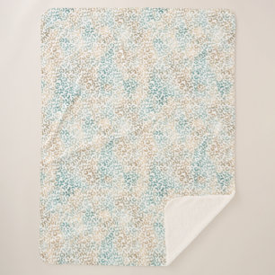 Blauwgroen Gold Leopard-printer Sherpa Deken