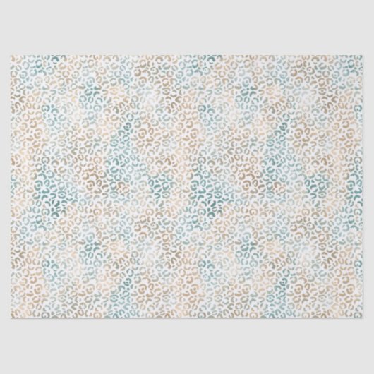 Blauwgroen Gold Leopard-printer Tissuepapier (Voorkant)