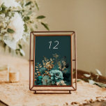 Blauwgroen Gold Luxe Floral Wedding Table Kaart<br><div class="desc">Ons 'Blauwgroen Gold Luxurious Floral' collectie heeft rijke waterverf achtergronden in smaragd en saffier met rozen in dezelfde kleuren en gouden bladeren. Decoratieve letters maken deel uit van een aangepast script, maar kunnen op uw verzoek in een monogramontwerp worden opgenomen. Dit collectie verspreidt zich over bruiloft, kantoor en persoonlijke items....</div>