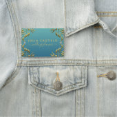 Blauwgroen Gold Luxury Glam Elegant Calligraphy Sc Naamplaatje (In situ)