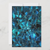 Blauwgroen & Gold Midnight Crystal Galaxy 21st Bir Kaart (Achterkant)