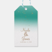 Blauwgroen & Gold Modern Glam VRIJGEZELLENFEEST El Cadeaulabel (Achterkant)