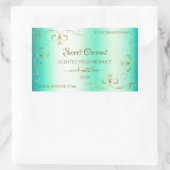 Blauwgroen Gold  Ornamenten Productlabels Rechthoekige Sticker (Tas)