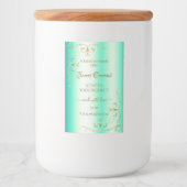 Blauwgroen Gold Ornamenten Productlabels Voedselcontainer Etiket (Voorkant)