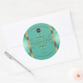 Blauwgroen Gold Product Labels Glitter-grenzen met (Envelop)