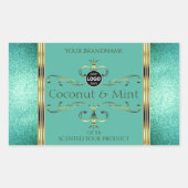 Blauwgroen Gold Product Labels Glitter-grenzen met (Voorkant)