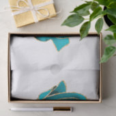 Blauwgroen Gold Roos Floral Waterverf ontkoppeling Tissuepapier (Geschenk)