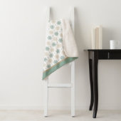 Blauwgroen Gold Snowflake Patroon Sherpa Deken (In situ)