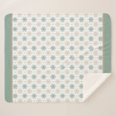 Blauwgroen Gold Snowflake Patroon Sherpa Deken (Voorkant (horizontaal))