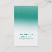 Blauwgroen & Gold Splatter Modern Glam Chic Glamou Visitekaartje (Achterkant)