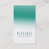 Blauwgroen & Gold Splatter Modern Glam Chic Glamou Visitekaartje (Voorkant)