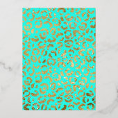 Blauwgroen Gold Talk Thirty to Me Leopard 30th Folie Uitnodiging (Achterkant)