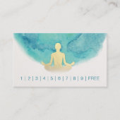 Blauwgroen Gold Waterverf YOGA Instructor Loyalty (Voorkant)