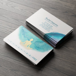 Blauwgroen Gold Waterverf YOGA Instructor Loyalty 