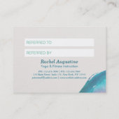 Blauwgroen Gold Waterverf YOGA Instructor Referral (Achterkant)