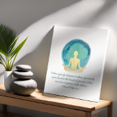Blauwgroen Gold Waterverf YOGA-Meditatie-instructi Poster