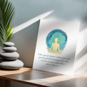Blauwgroen Gold Waterverf YOGA-Meditatie-instructi Poster