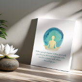 Blauwgroen Gold Waterverf YOGA-Meditatie-instructi Poster