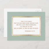 Blauwgroen Gold White - Christelijk Bijbel Verse B Briefkaart (Voorkant / Achterkant)