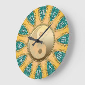 Blauwgroen Gold YinYang FengShui Home Decor Clock Grote Klok (Hoek)